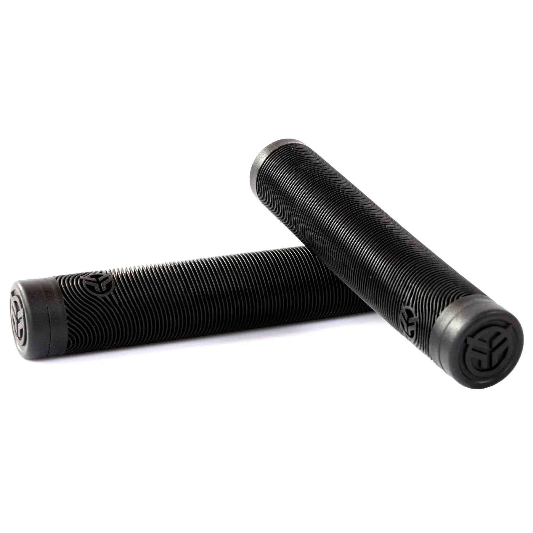 Poignées de vélo BMX noires texturées avec logo, grip antidérapant pour freestyle et street