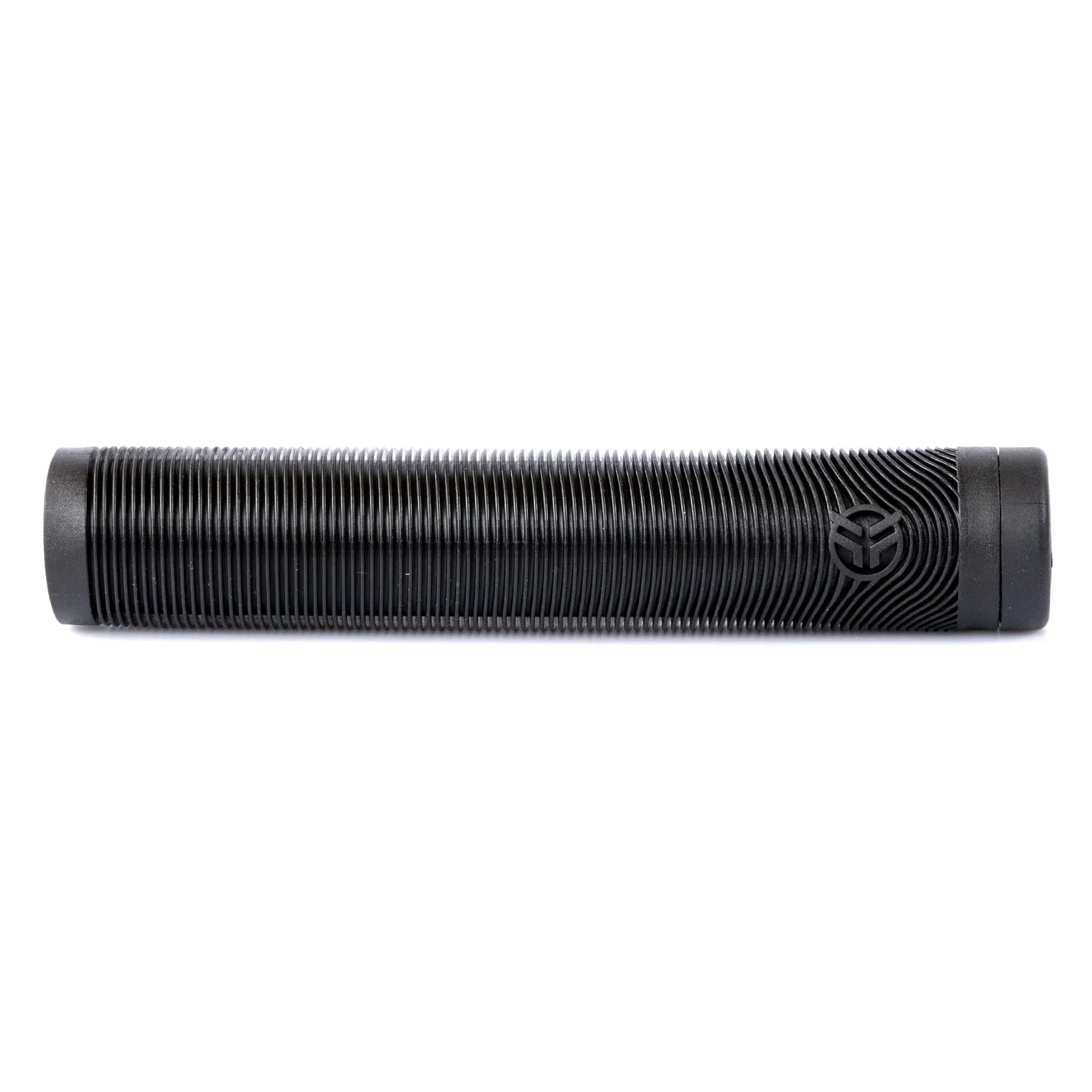 Poignée BMX noire texturée avec logo, grip antidérapant pour vélo freestyle