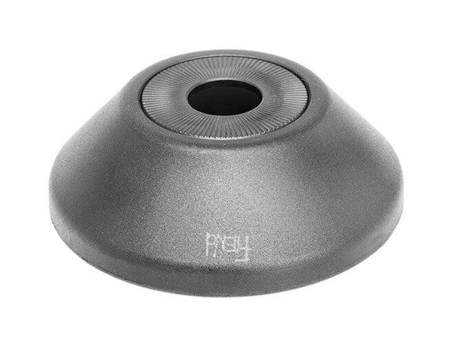 BMX rear hub guard, matte metal finish, single piece, circular with center hole