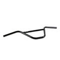 black BMX handlebar with angled design on white background
