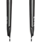 Fourche BMX noire avec logo blanc, design robuste pour vélo de freestyle