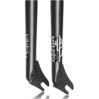 Fourche BMX noire avec logo cactus, design robuste pour vélo de rue