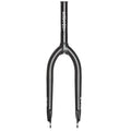 Fourche BMX noire avec logo blanc, design robuste pour vélo de rue et de park