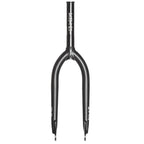 Fourche BMX noire avec logo blanc, design robuste pour vélo de rue et de park