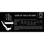 Guide de taille de gant FIST pour BMX, mesures en cm pour adultes, juniors et enfants