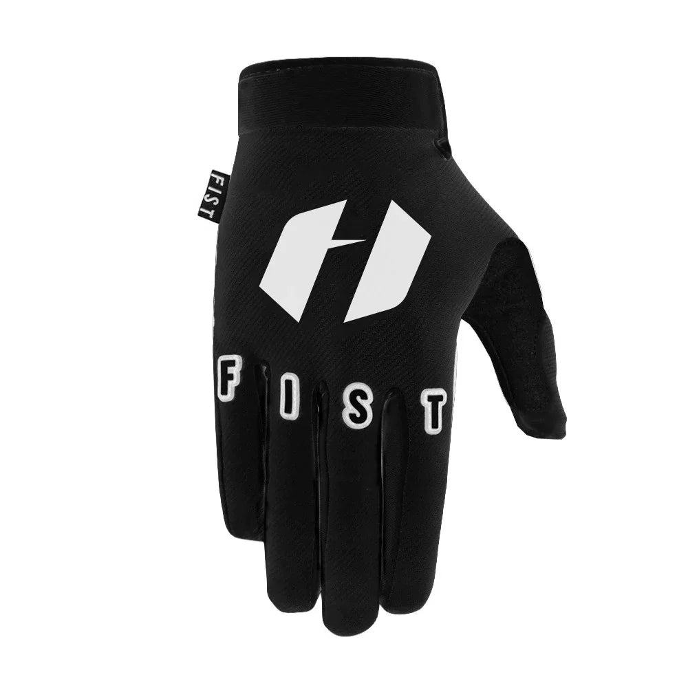 Gant de BMX noir avec logo FIST blanc, design sportif pour cyclisme