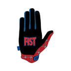 Gant de BMX noir et rouge avec logo FIST, design hexagonal pour une meilleure adhérence