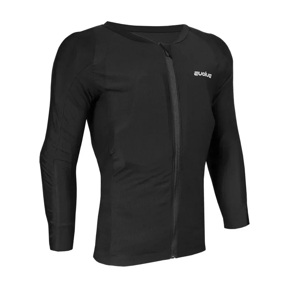gilet protection BMX noir à fermeture éclair, manches longues, marque Evolve