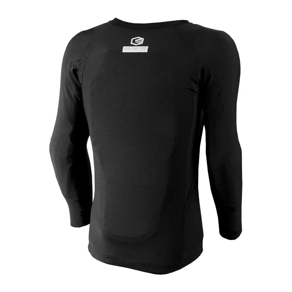 T-shirt longue manche noir pour BMX, dos avec logo Ironlite, coupe ajustée et tissu technique