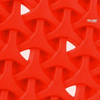 Motif géométrique rouge avec triangles blancs et logo RZ LABS Technologies