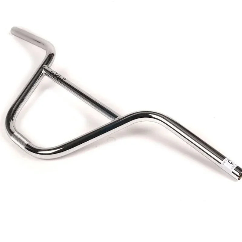 Guidon BMX chromé avec courbure ergonomique pour vélo de freestyle
