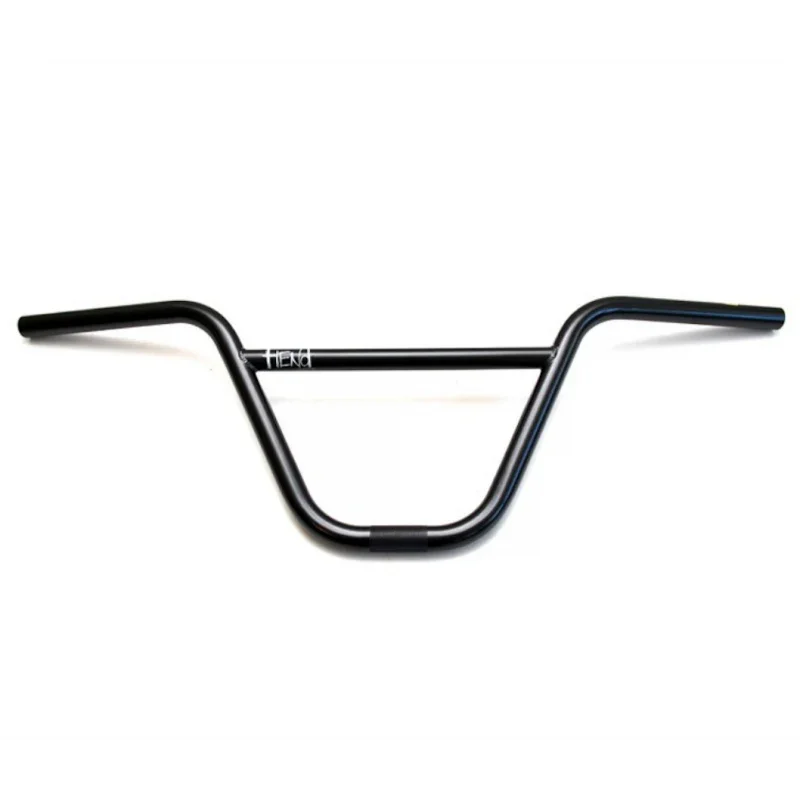 Black BMX handlebar with Fiend Team logo, isolated on white background.