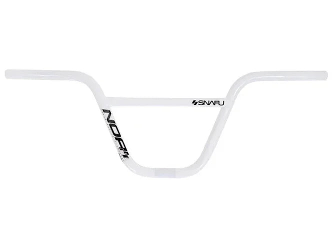Guidon BMX blanc SNARU pour vélo freestyle, design robuste et léger