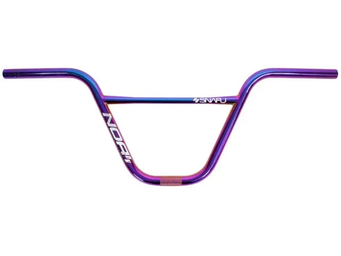 Guidon BMX violet irisé avec logo NORI, barre de guidon pour vélo freestyle