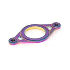 Adaptateur de fourche BMX arc-en-ciel avec finition iridescente et trous de montage