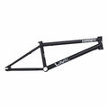 Matte black BMX bike frame with Lunatic and Hyper logos on a white background