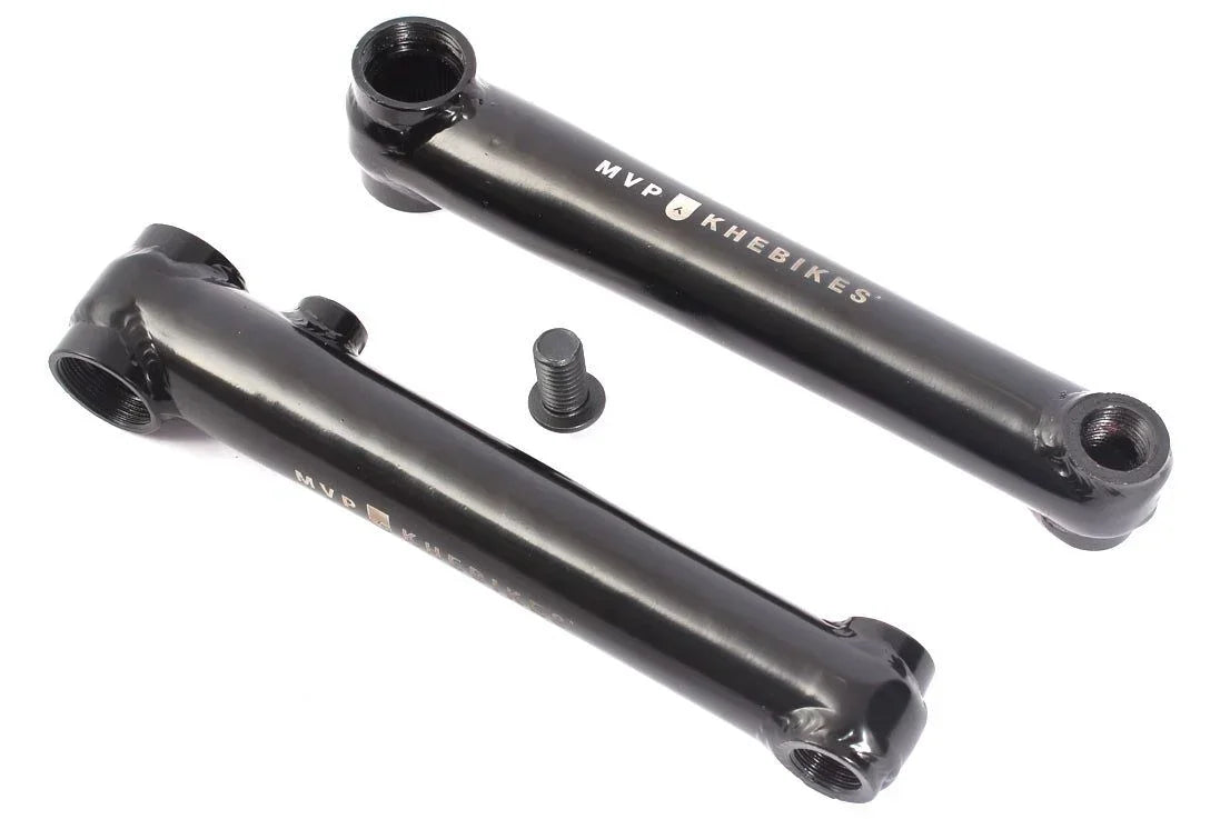 pédaliers KHE de vélo BMX noirs MVP KHEBIKES avec un boulon sur fond blanc