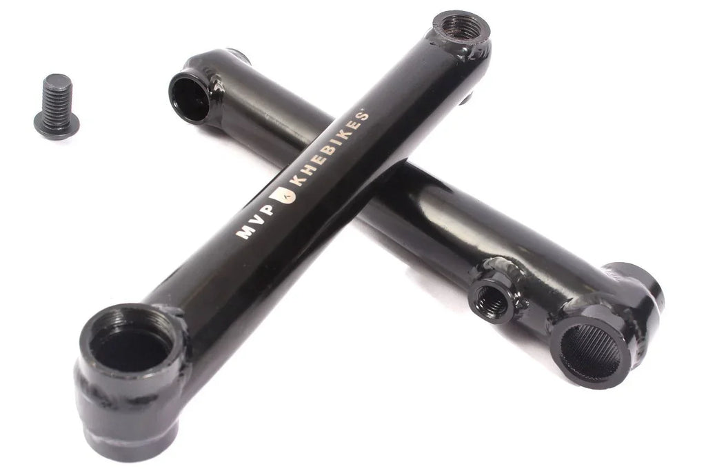 manivelles khe BMX noirs MVP Khe Bikes avec vis de fixation
