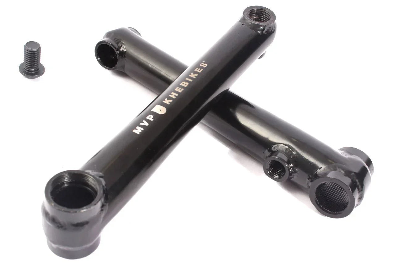 manivelles khe BMX noirs MVP Khe Bikes avec vis de fixation