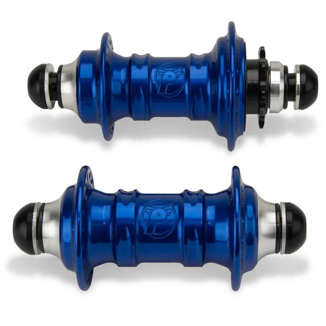 Moyeux de BMX bleus vifs avec logo gravé, pièces de vélo freestyle robustes
