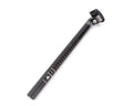 Black 25.4mm x 350mm mountain bike seatpost with measurement markings on white background