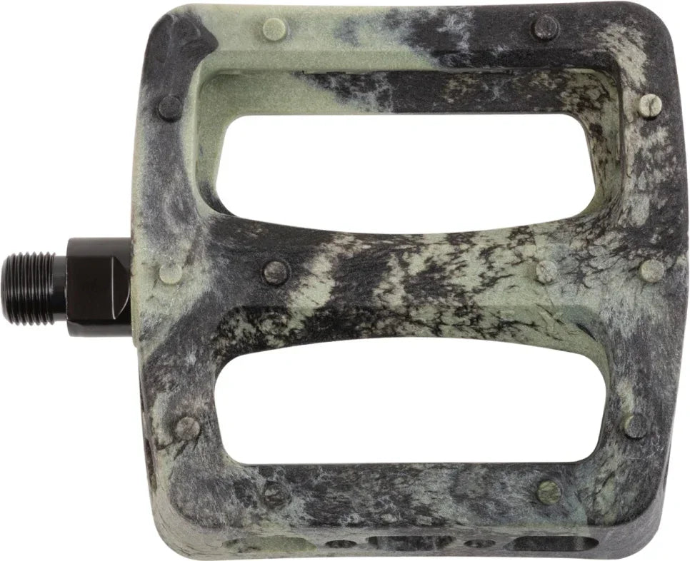 Pédales BMX Odyssey Twisted Pro PC de SPORT IMPORT avec motif camouflage vert et noir