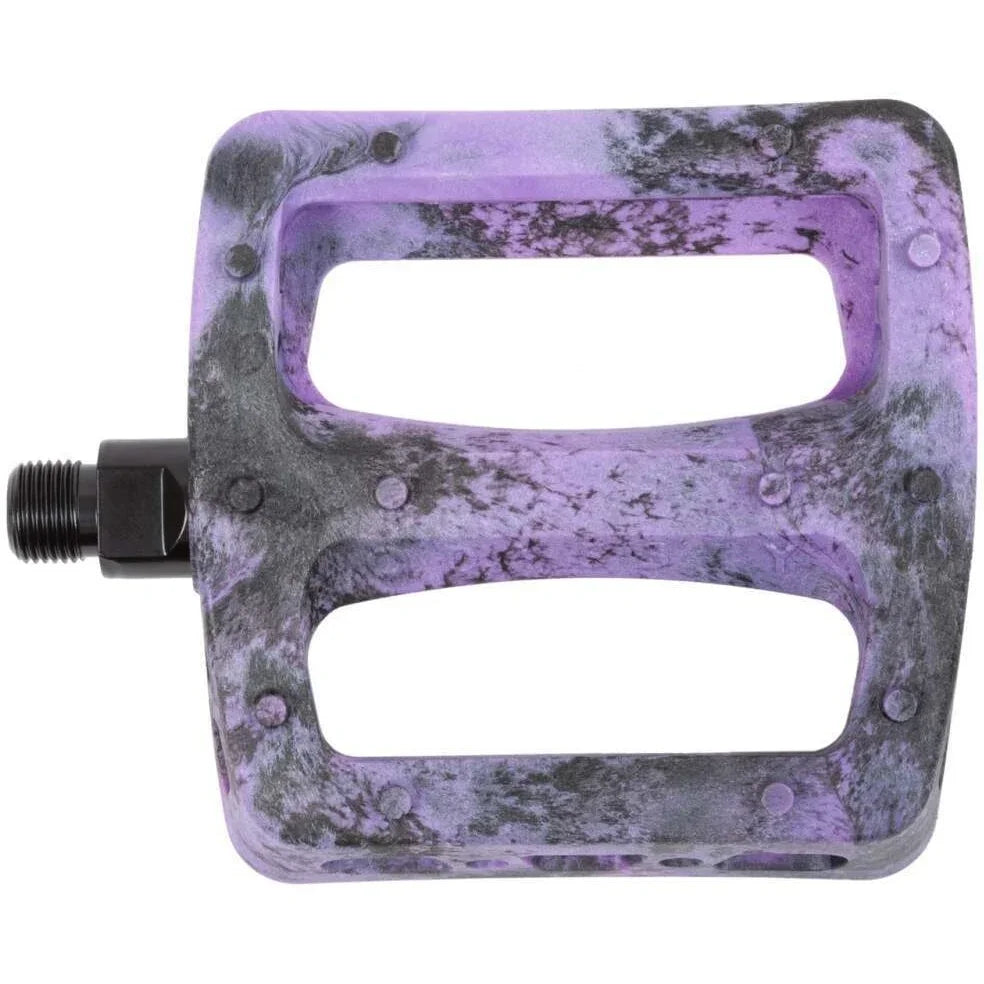 Pédales BMX Odyssey Twisted Pro PC de couleur violette marbrée par SPORT IMPORT