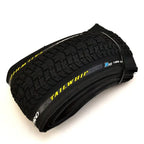 Pair of Innova Pro Tailwhip 20x2.125 BMX tires with tread pattern and yellow branding
