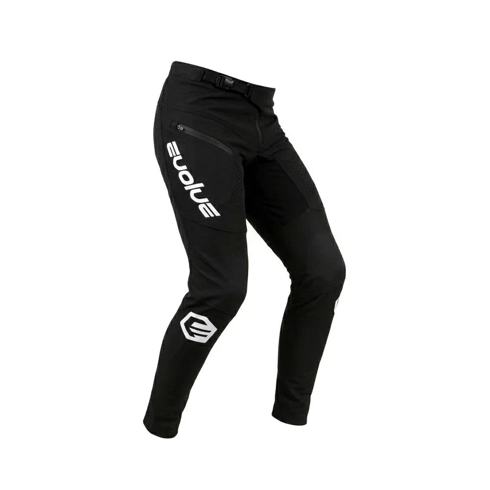 Pantalon BMX enfant modèle Evolve SI2 noir avec logos blancs