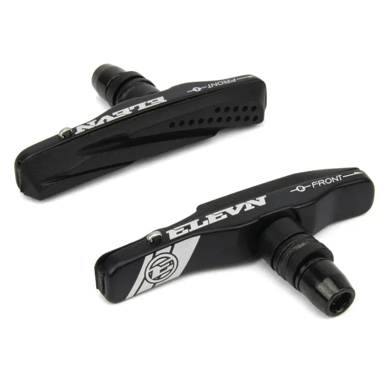 Pads de frein BMX ELEVN noirs pour avant, design perforé et logo blanc