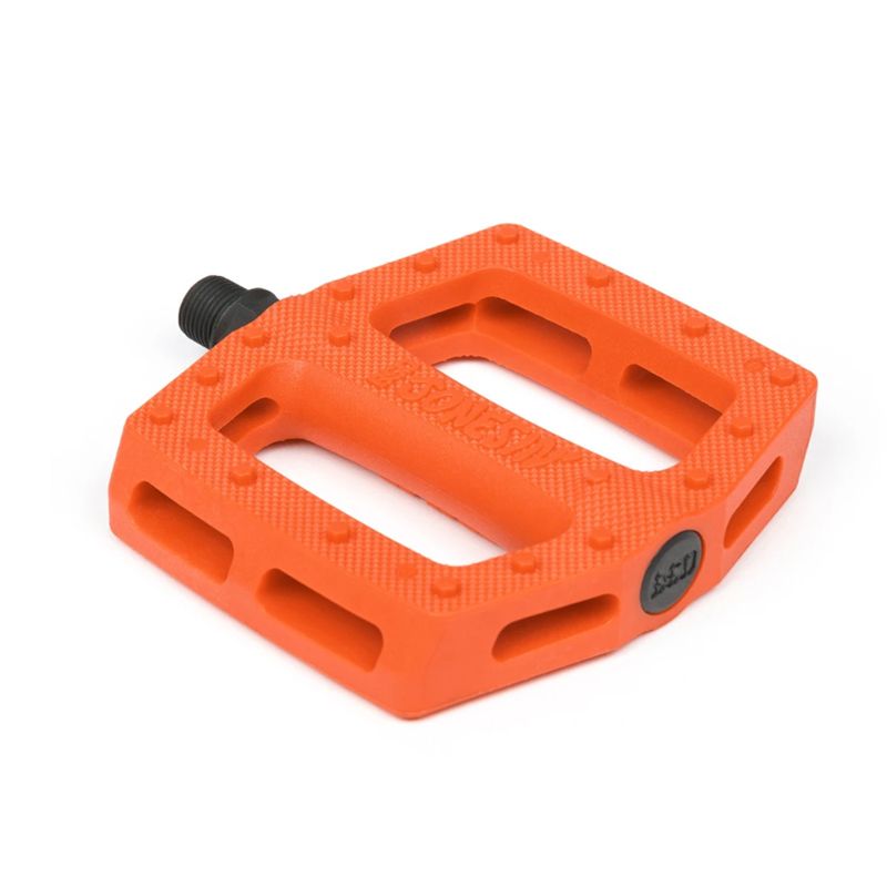 Pédales BMX BSD Jonesin PC coloris orange, signature Sam Jones