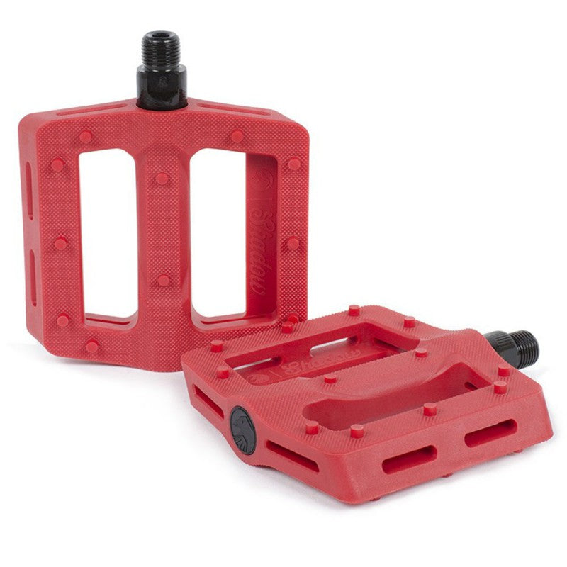 Pédales BMX Shadow Surface coloris Crimson Red, plateforme 100 mm