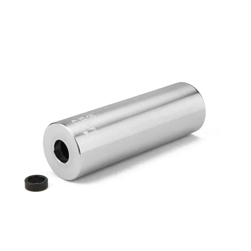 Chrome BMX peg with smooth metallic finish, designed for street or freestyle bikes.