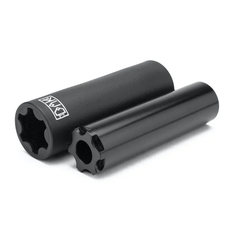 Pegs BMX noires en acier avec logo, pièces de vélo de freestyle robustes