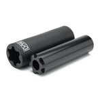 Pegs BMX noires en acier avec logo, pièces de vélo de freestyle robustes
