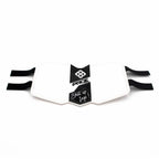 Protège-genoux BMX blanc avec sangle noire et logo Pride