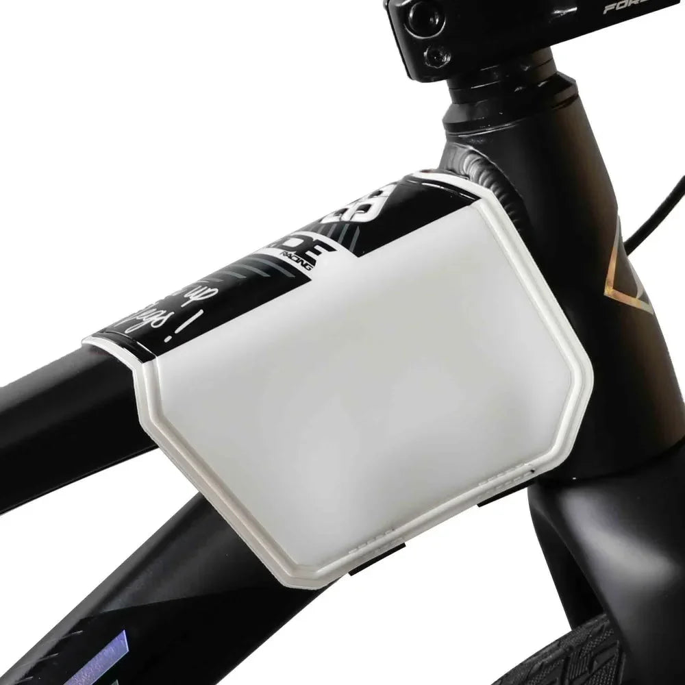 Sac de cadre blanc pour vélo BMX, fixé sur tube de direction, compatible accessoires de cyclisme
