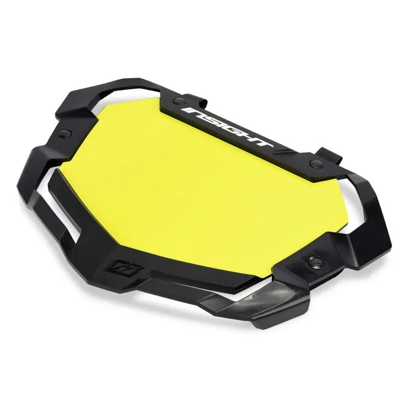Protège-disque de frein BMX jaune vif avec cadre noir robuste et logo Insight