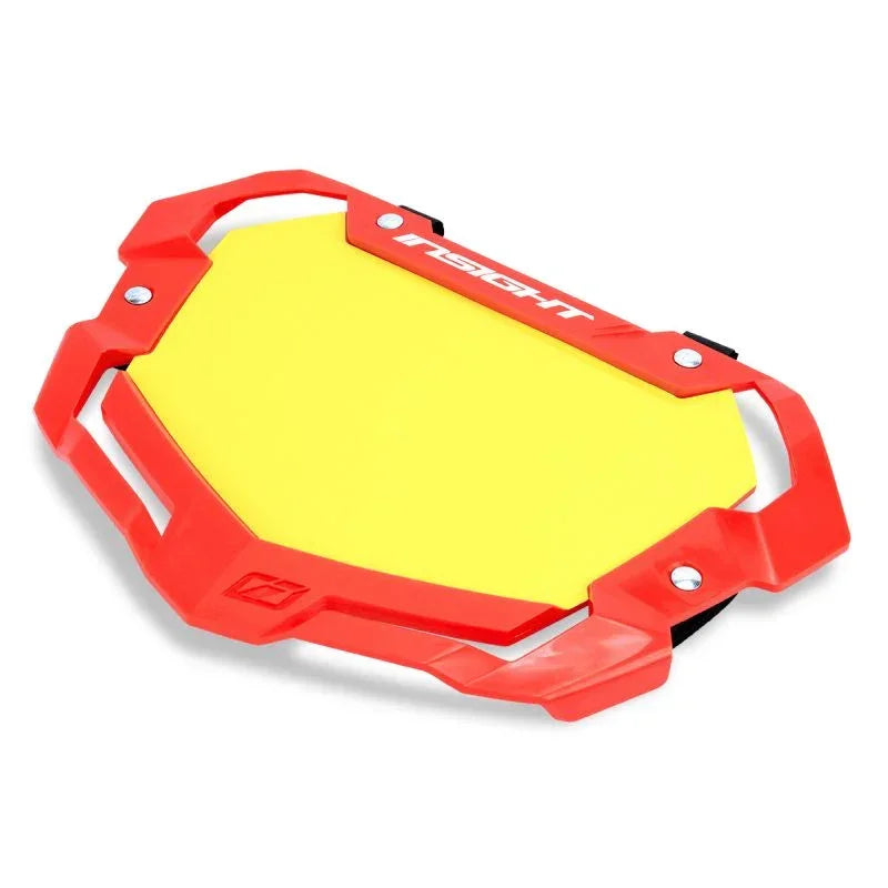 Protège-main BMX rouge et jaune Insight pour vélo tout terrain