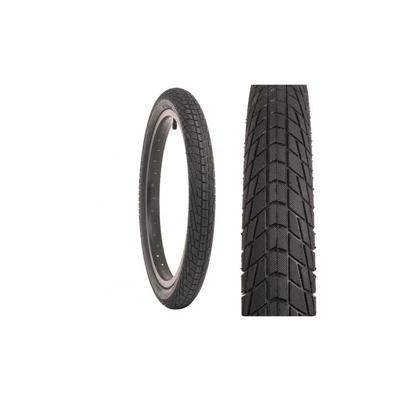 Pneu BMX noir avec motif de pneu texturé pour performance et adhérence optimales
