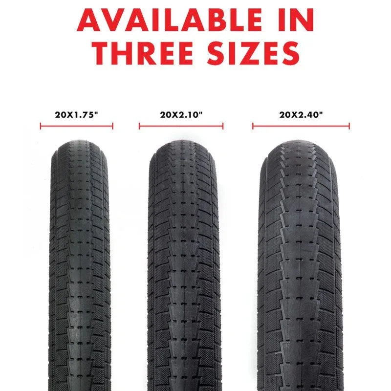 Pneus BMX 20 pouces en trois tailles : 1.75", 2.10", 2.40" - Grip et durabilité optimisés