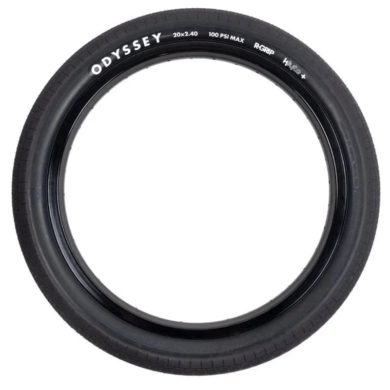 Pneu BMX Odyssey 20x2.40 R-Grip noir, haute pression 100 PSI max, pour vélo freestyle