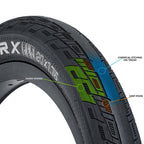 Pneu BMX 20x1.75 avec nano knobs, grip-pods et gravure chimique sur la bande de roulement