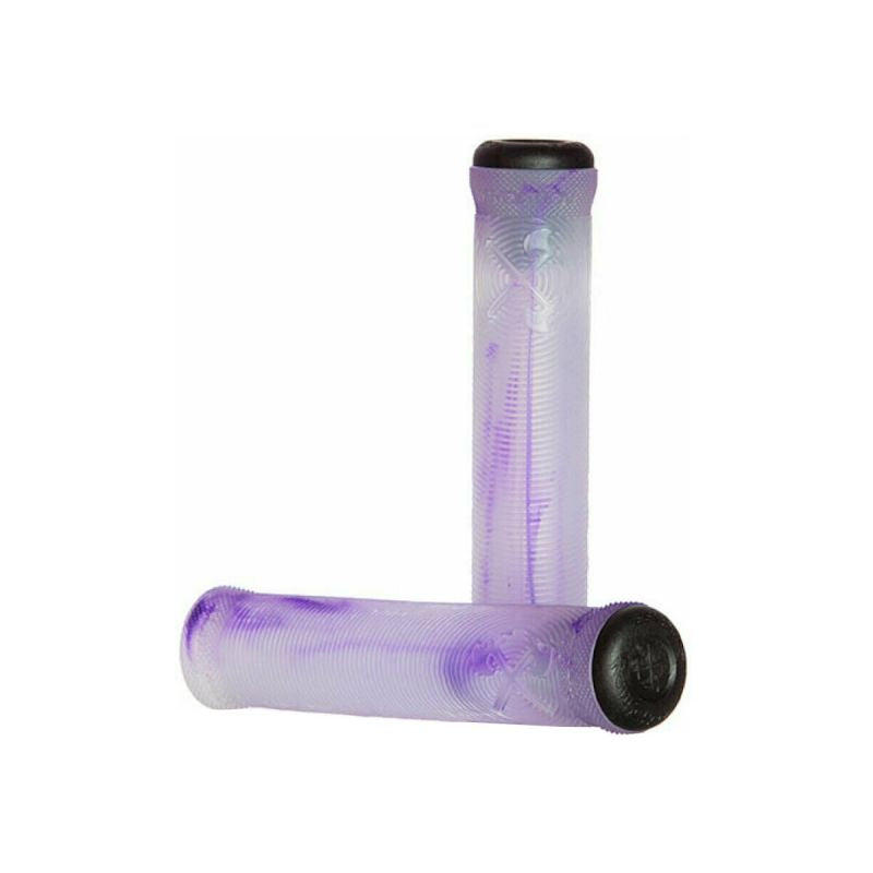 Poignées BMX Demolition Axes coloris clear purple marble, sans flange