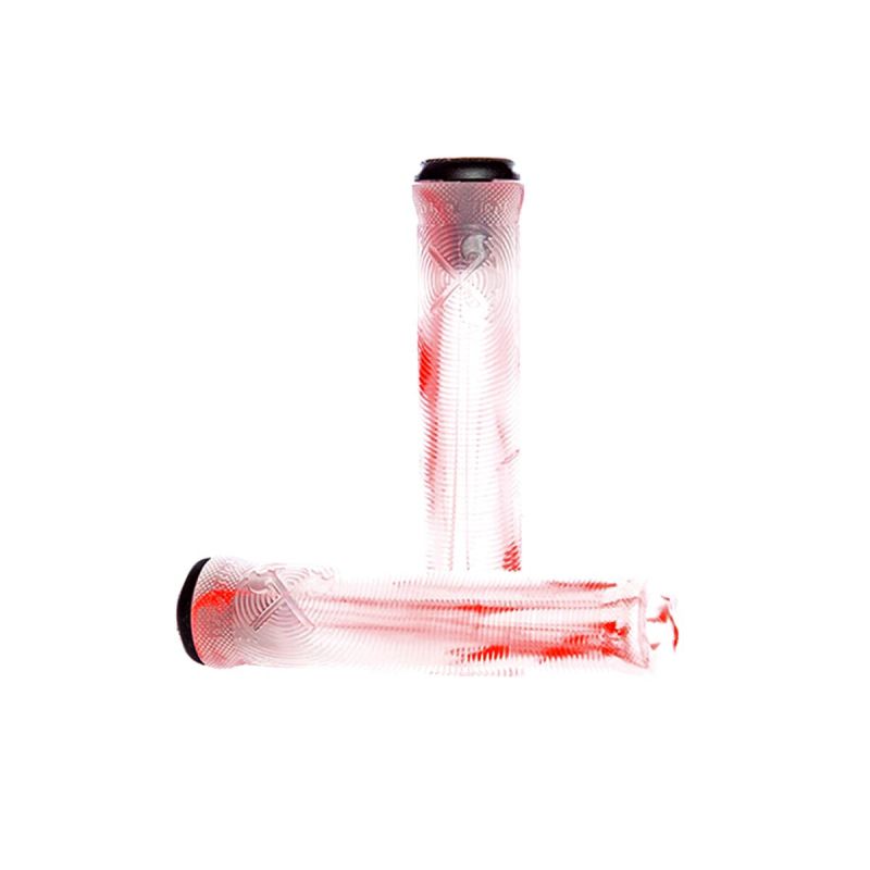 Poignées BMX Demolition Axes coloris clear red marble, sans flange