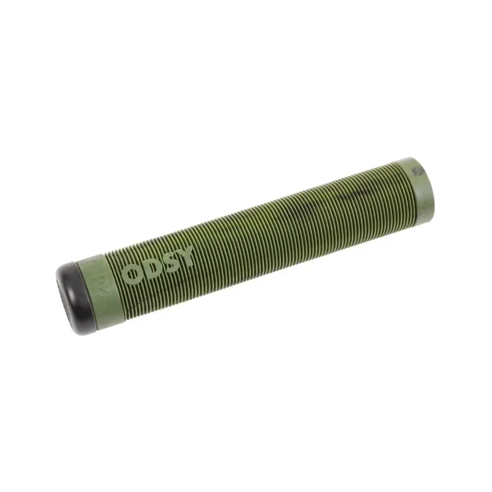 Poignée BMX verte texturée ODSY pour vélo tout terrain, grip antidérapant