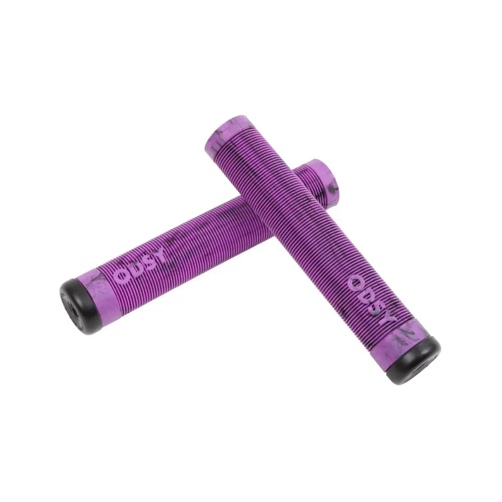 Poignées BMX violettes texturées ODSY pour vélo freestyle, grip antidérapant
