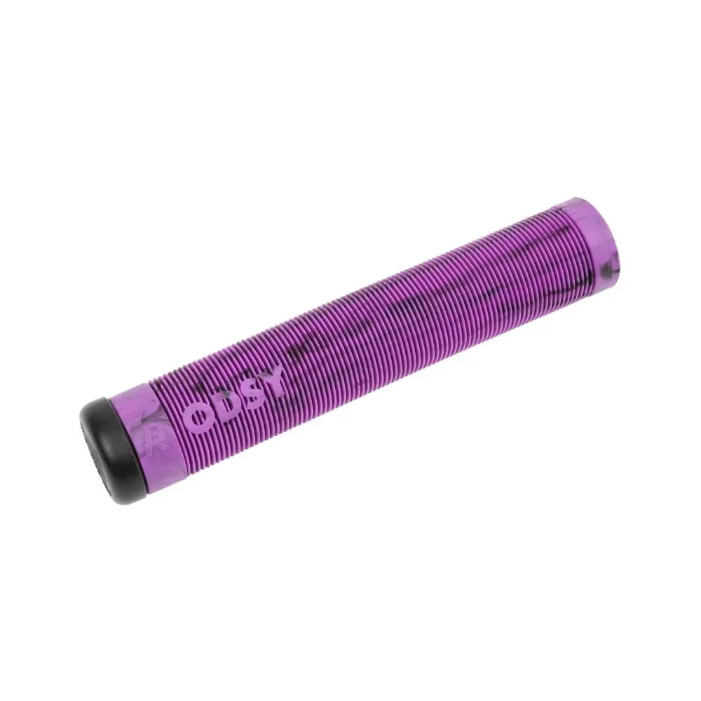 Poignée de BMX violette texturée avec logo ODSY, grip antidérapant pour vélo freestyle