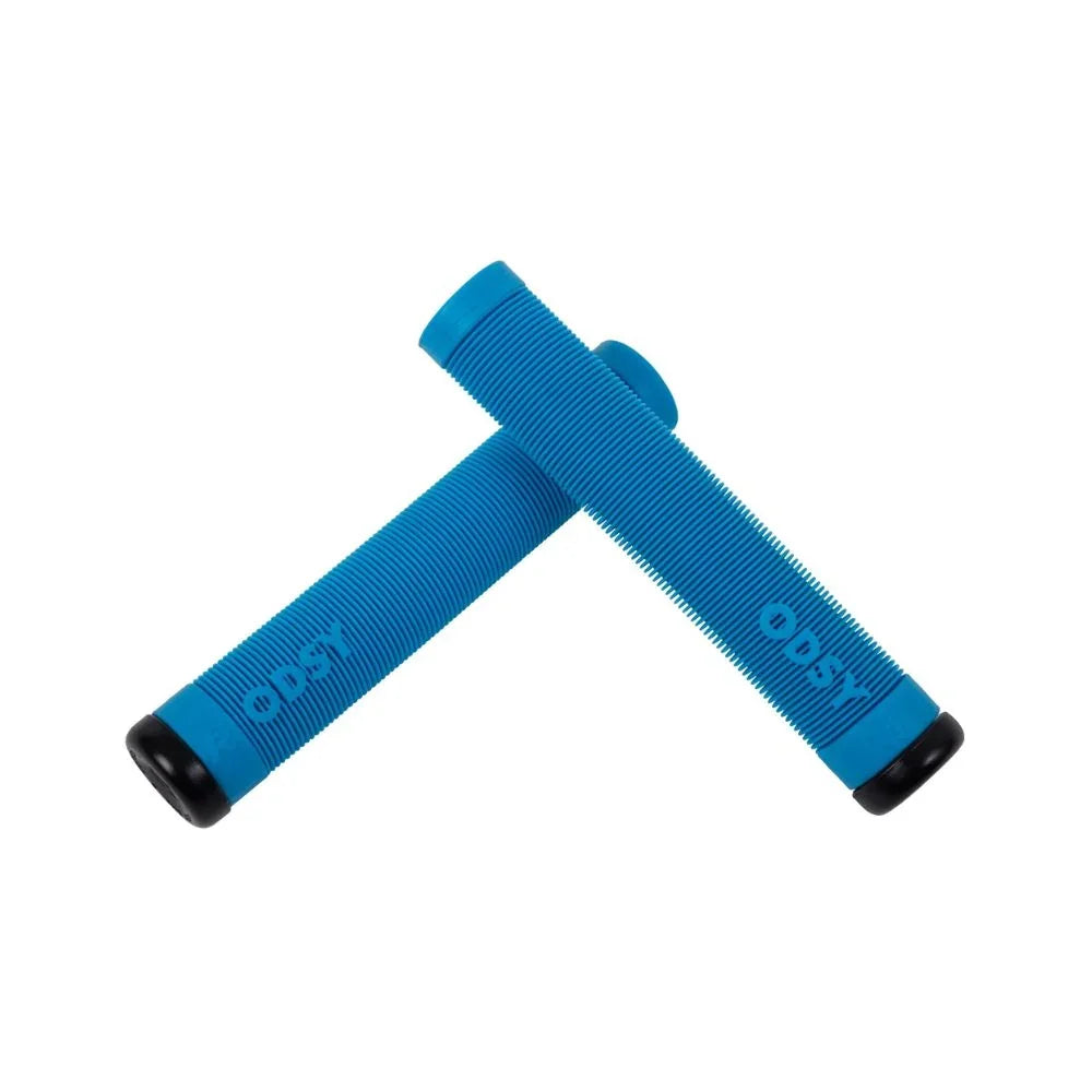 Poignées BMX bleues texturées ODSY pour vélo freestyle, grip antidérapant