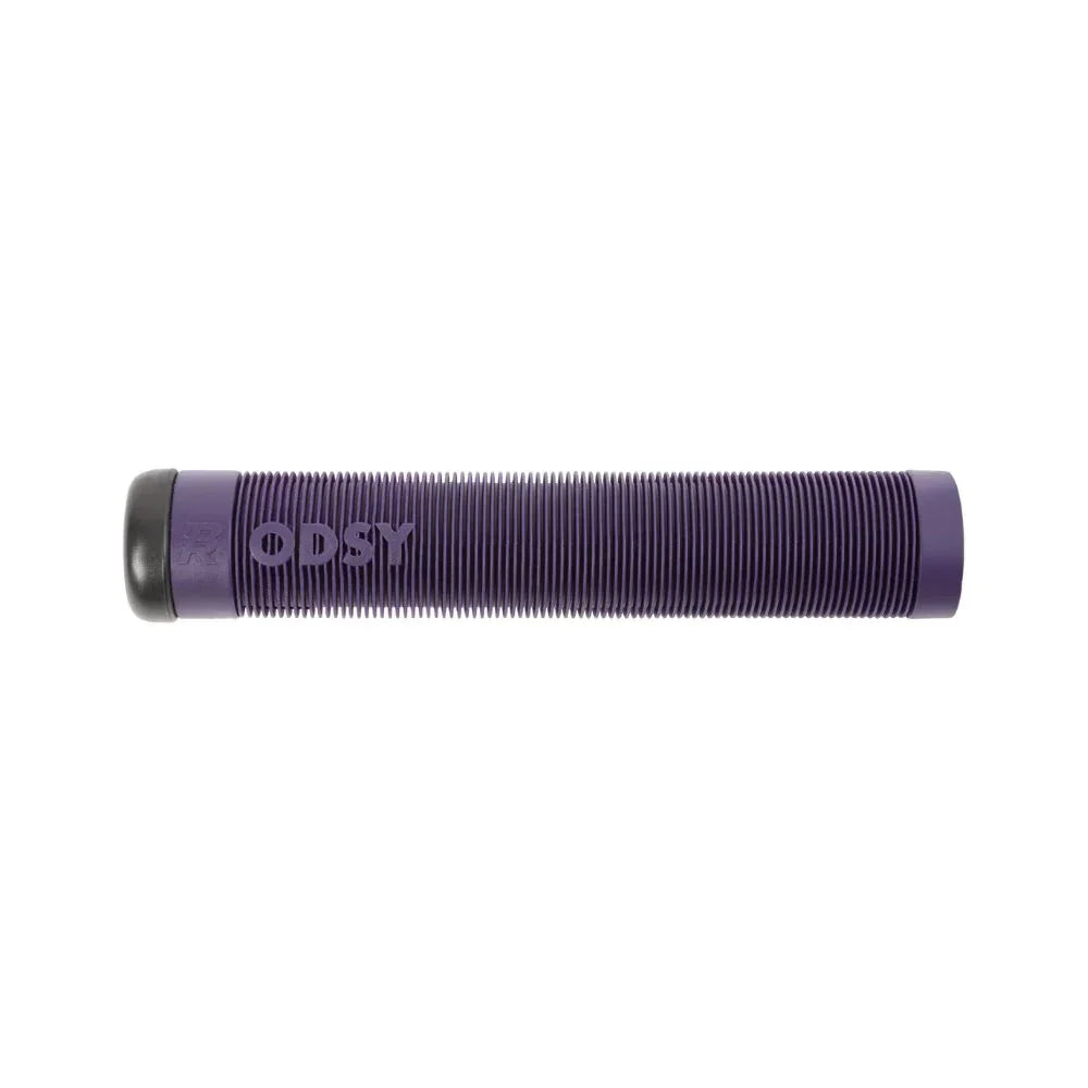 Poignée BMX violette texturée avec logo ODSY, grip antidérapant pour vélo freestyle